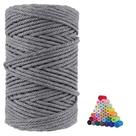 Cordón de Macramé de Algodón FLIPPED 5mm de Grosor 100m Cuerda Gris