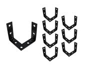 Corner Brace QCAA Triple Bracket Durable Steel, pacote com 8 unidades, preto