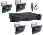 Corneta Balde Fibrasom G 085 - 4 pçs + Amplificador BT + Mic Corneta Balde Fibrasom G 085 - 4 pçs + Amplificador BT + Mic