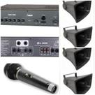 Corneta Balde Fibrasom G 085 4pçs + Amplificador+Gongo+ MiC