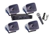 Corneta Balde Fibrasom G 086 - 4 pçs + Amplificador BT + Mic