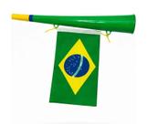 Corneta Vuvuzela Brasil Grande com Bandeira de Torcedor Copa do Mundo