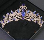 Coroa azul bic com dourado noiva debutante daminhas 15 anos florista Coroa azul bic com dourado noiva debutante daminhas 15 anos florista