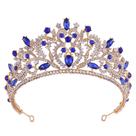 Coroa barroca elegante com diamantes azuis e de água clara