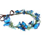 Coroa de borboleta de flores azuis feita à mão Fairy Crown MOSTORY