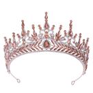 Coroa de casamento em ouro rosa com cristais de pêssego para noivas
