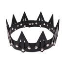 Coroa de couro Crown KIPETTO unissex King Queen, preta gótica