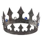 Coroa de cristal de metal preto para homens e mulheres, tiara Regal para E
