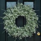 Coroa de flores de eucalipto FOTEEWL de 66 cm com lavanda e bafo de bebê