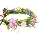 Coroa de flores de orquídea roxa havaiana KorviShow 45 cm