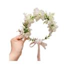 Coroa De Flores De Seda Vintage Elegante Para Mulheres, Laço De Cabelo Artesanal, Acessórios Para