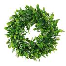 Coroa de flores LSKYTOP de buxo redonda de 28 cm de folhas verdes artificiais