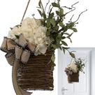 Coroa de flores silvestres de primavera LAFANDE, creme, hortênsia 42cm