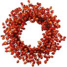 Coroa de frutas vermelhas artificial Larksilk 20 tons de laranja e vermelho do outono