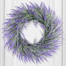 Coroa de lavanda artificial HUZIYAHAN 60cm para porta frontal Coroa de lavanda artificial HUZIYAHAN 60cm para porta frontal