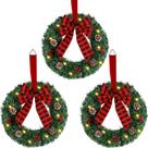 Coroa de Natal ATDAWN Lighted Xmas Front Door, pacote com 3 Coroa de Natal ATDAWN Lighted Xmas Front Door, pacote com 3