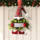 Coroa de Natal Rotkfst Gnome 76cm Pine Needle com luzes