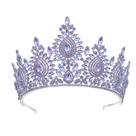Coroa de noiva barroca com cristais de lavanda para casamentos