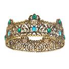 Coroa de noiva do Oriente Médio com strass azul e verde