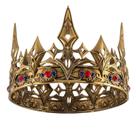 Coroa de ouro antiga com strass vermelho e azul para Royal E