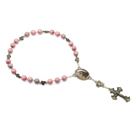 Coroa de Santa Rita de Cássia Pérola Fosco 10mm Rose com Folheto
