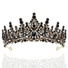 Coroa de tiara de cristal preto TAROSE Gold para mulheres de 6,5 cm Coroa de tiara de cristal preto TAROSE Gold para mulheres de 6,5 cm