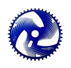 Coroa Engrenagem Para Pedivela Monobloco 44 dentes Azul Cobalt Para Bike