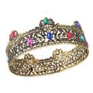 Coroa King Crown vintage com strass coloridos para occ especial