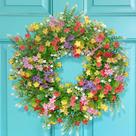 Coroa Montekin Spring Summer Boxwood 50cm com flores mistas