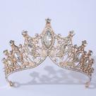Coroa noiva grande dourada com prata debutante damas Coroa noiva grande dourada com prata debutante damas