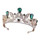 Coroa Noiva Porta Coque Verde Dourada Tiara Dourada T37