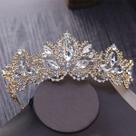 Coroa Tiara de Noivas, daminhas e debutantes dourada