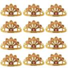 Coroa Tiara Dourada Conjunto de 12 Unidades 13cm x 5cm