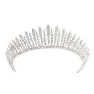 Coroa Tiara Porta Coque Prata Debutante Noiva Strass T48