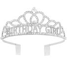 Coroas de aniversário AOPRIE Diane Silver Tiaras para mulheres e meninas Coroas de aniversário AOPRIE Diane Silver Tiaras para mulheres e meninas