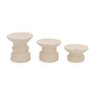 Corola Argila Kit com 3 Castiçais em Ceramica P, M e G