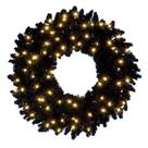 Corona Artificial Vickerman de Abeto Negro Nevado con Luces de 30 cm Corona Artificial Vickerman de Abeto Negro Nevado con Luces de 30 cm