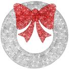 Corona de Navidad Preiluminada Best Choice Products 36 pulgadas con 120 luces LED