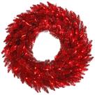 Corona Navideña Vickerman 30 cm Abeto Rojo con Luces LED