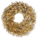 Corona Navideña Vickerman de Abeto Champán de 91 cm con Luces LED