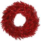 Corona Navideña Vickerman de Veintiséis Pulgadas, Abeto Rojo con Espumillón, Sin Luces, para Interior Corona Navideña Vickerman de Veintiséis Pulgadas, Abeto Rojo con Espumillón, Sin Luces, para Interior