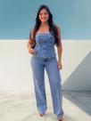 Corpete Cropped Feminino Jeans Claro Crisconf Corpete Cropped Feminino Jeans Claro Crisconf