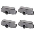 Corpo de Conduíte CKVIHAV 3/4" PVC Tipo T, Kit com 4, Cinza