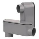 Corpo de Conduíte PVC Rígido Tipo LB 1,5 pol. Kit com 2 CKVIHAV Cinza