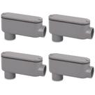 Corpo de Conduíte PVC Rígido Tipo LB 3/4" - Kit com 4 Unidades CKVIHAV Cinza