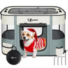 Corral Para Mascotas Siedihit Portable Para Perro y Gato Gris Para Interior y Exterior