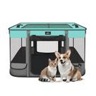 Corral Plegable para Mascotas, Parque de Juegos Impermeable y Portátil para Gatos y Perros Pequeños, Toldo Retráctil, Incluye Estuche de Transporte Gratuito, Uso Interior y Exterior para Animales Pequeños, Negro con Verde Azulado Corral Plegable para Mascotas, Parque de Juegos Impermeable y Portátil para Gatos y Perros Pequeños, Toldo Retráctil, Incluye Estuche de Transporte Gratuito, Uso Interior y Exterior para Animales Pequeños, Negro con Verde Azulado