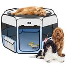 Corral portátil para mascotas X-ZONE PET para perro, gato, conejo azul