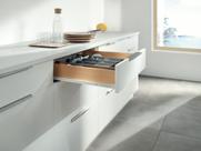 Corrediça com roletes STANDARD, ext. parcial, 18 kg, CN=450 mm, e/d+branco