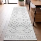 Corredor de alfombra Jinchan 61x152 cm marroquí gris lavable a máquina Corredor de alfombra Jinchan 61x152 cm marroquí gris lavable a máquina